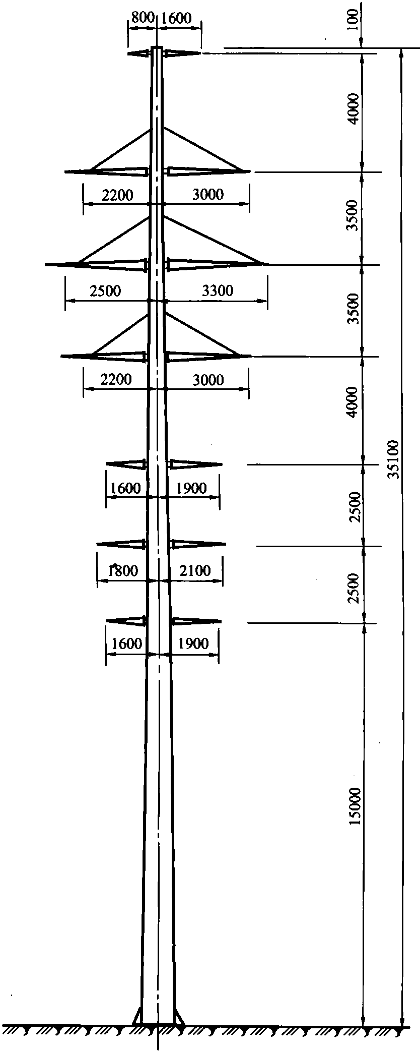 图5-106 四回路60°转角杆(1)